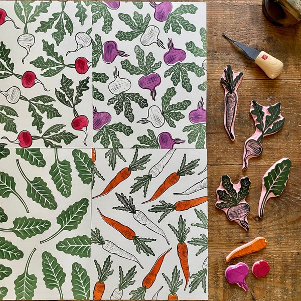 Vegetable Rubber Stamps Etsy