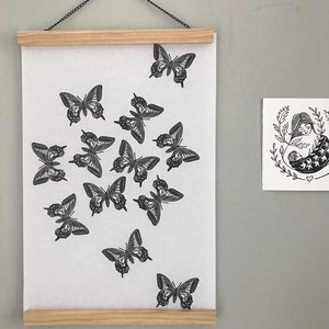 Rubber stamp hand carved stamp mounted or unmounted butterfly butterfly stamp floral design insects animals image 2