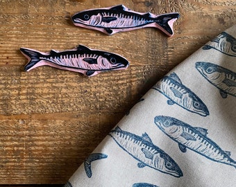 Rubber stamp fish | hand carved stamp | mounted or unmounted | stamping | fish | nature | fish stamp | mackerel