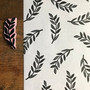 Rubber stamp | plant | hand carved stamp | mounted or unmounted | plant illustration | spring