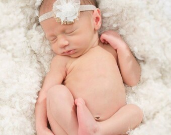 Burlap and Lace Headband