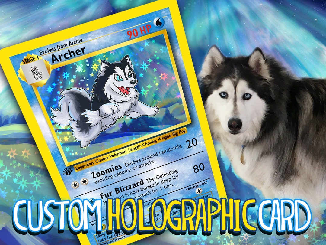 Holographic Pokémon Card - Etsy