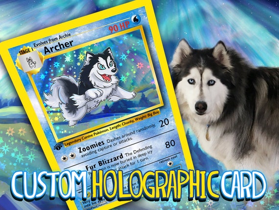 Holographic Pokmon Card - Etsy