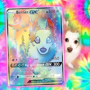 Tarjeta personalizada de mascota rara de arcoíris