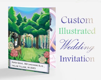 Custom Illustrated Wedding Invitation