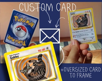 Oversized card for frame: your pet as a pokemon