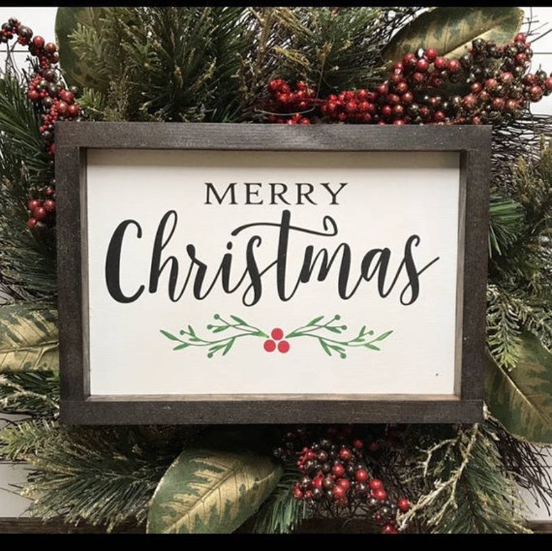 Merry Christmas SVG Rustic Sign Decor Vinyl Cut File for | Etsy
