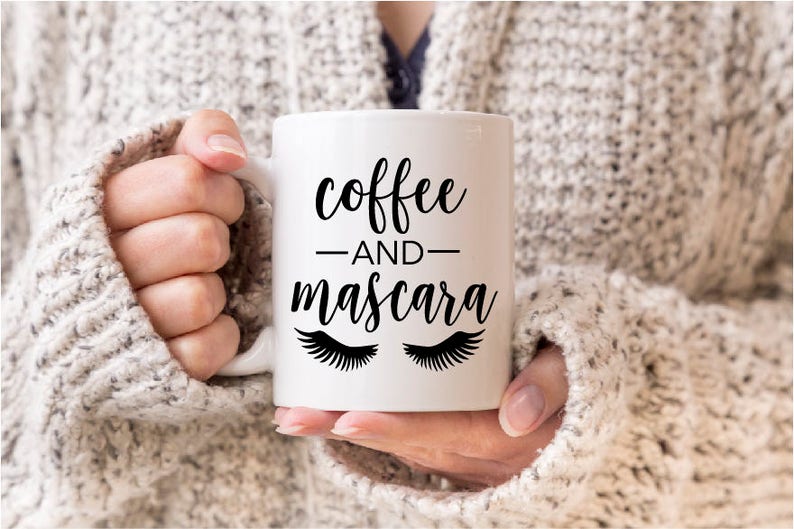 Download Coffee And Mascara SVG Cut File for Cricut and Silhouette | Etsy
