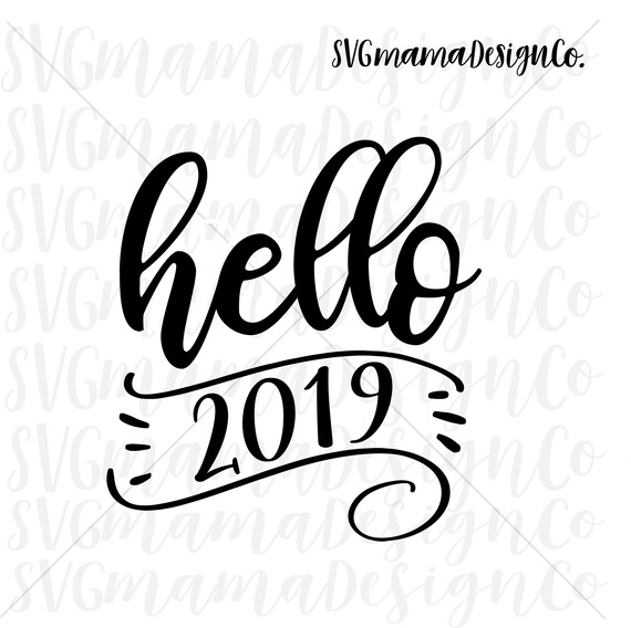 Hallo 2019  gelukkig Nieuwjaar SVG Vector Image bestand Etsy