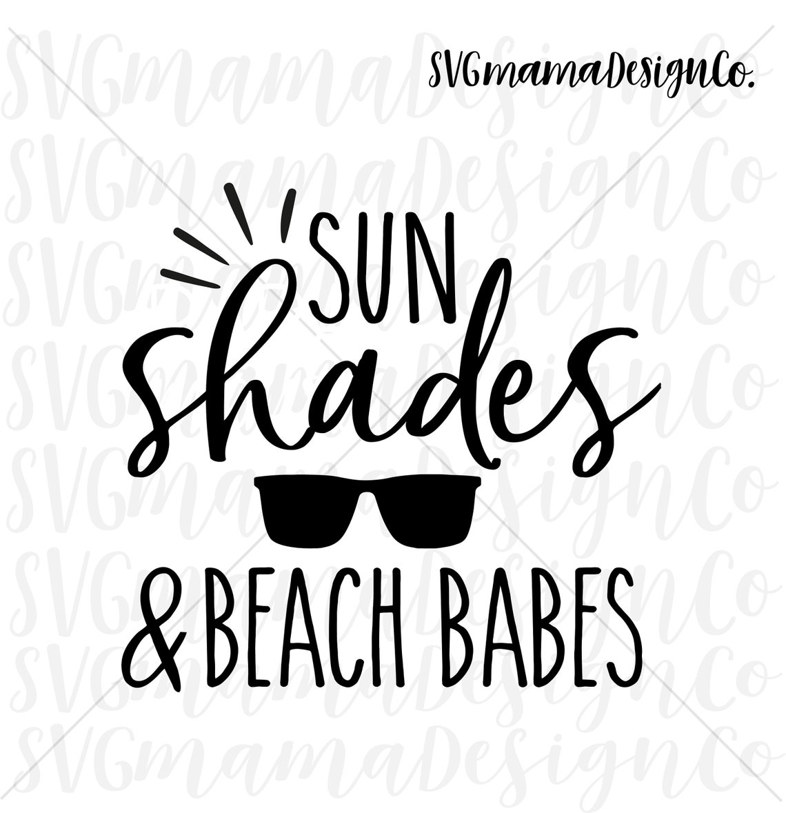 Sun Shades and Beach Babes SVG Cut File for Cricut and Etsy