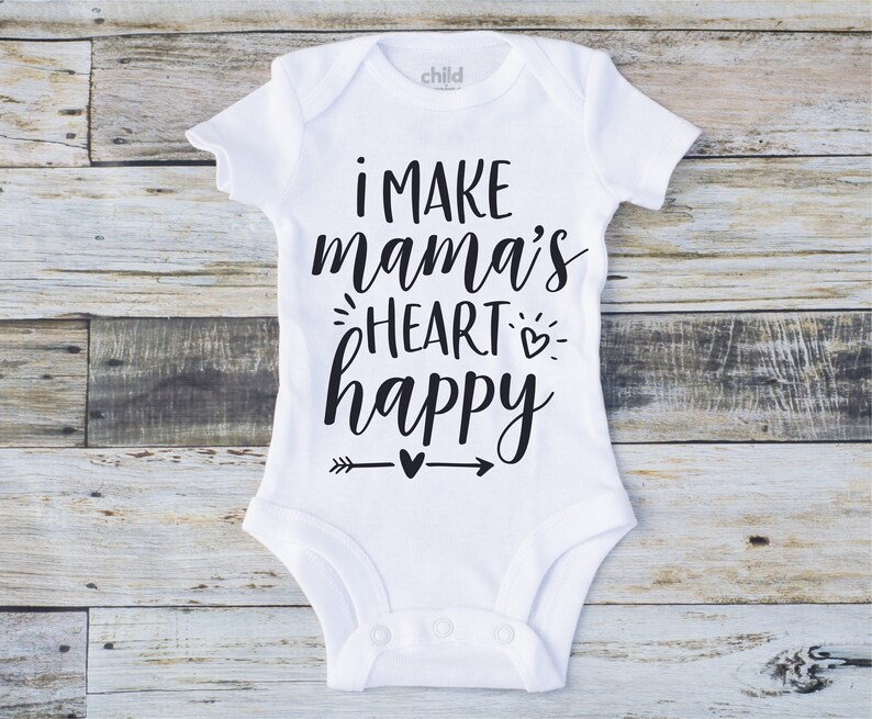 Download I Make Mama's Heart Happy SVG Baby Toddler Girl Boy Vector | Etsy