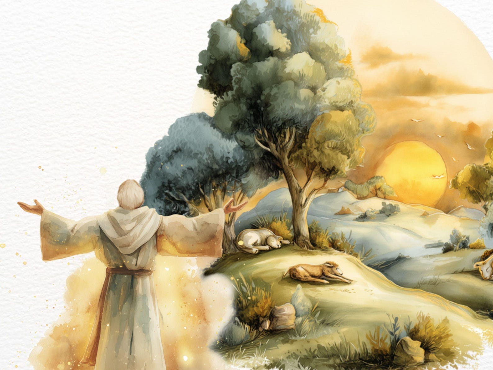 7 Days of Creation Clipart, Watercolor Biblical Scene PNG, Adam & Eve ...