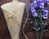 Empty Burlap Church Pew Cone Hessian Barn Wedding Hanging Decoration