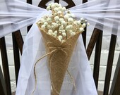 Empty Chair Flower Decoration Hessian Barn Wedding Hessian Flower Sack