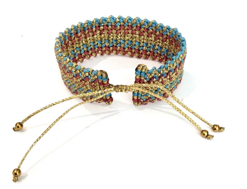 gold macrame bracelet gold bracelet friendship bracelet boho jewelry macrame jewelry Macrame bracelet macrame bracelet with beads