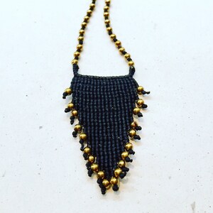 Macrame jewelry, macrame necklace, boho necklace, beaded macrame, beaded jewelry, hematite jewelry, semi precious macrame jewelry