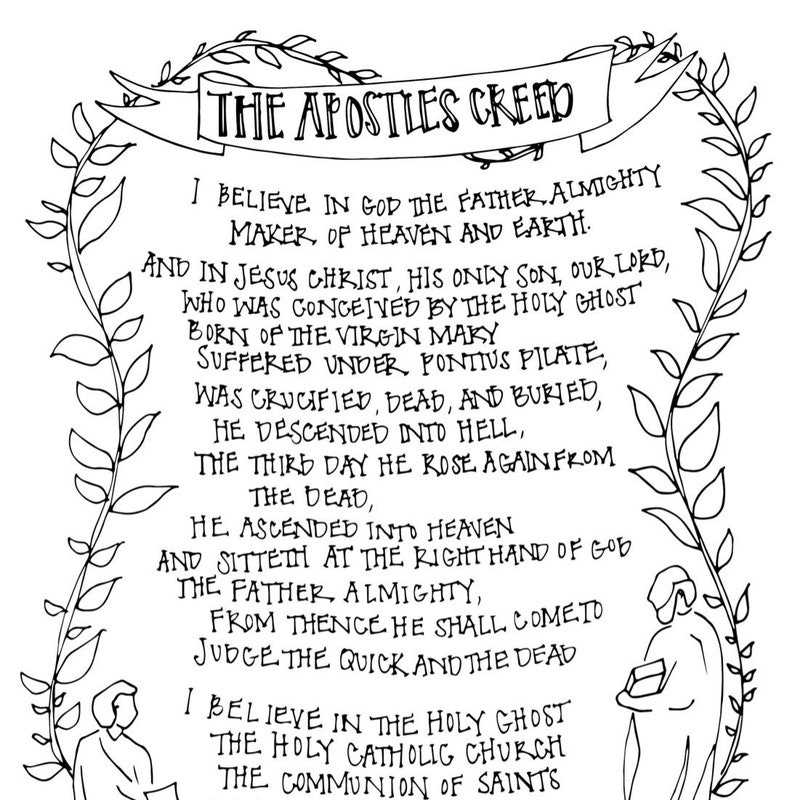 Printable Apostles Creed Etsy