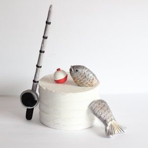 Fisherman Cake Topper Personalised Glitter Customised Any Name Age Dad  Fishing Sport Catch Fish Rod Fishing Hobby Fishing Fish Carp Trout 