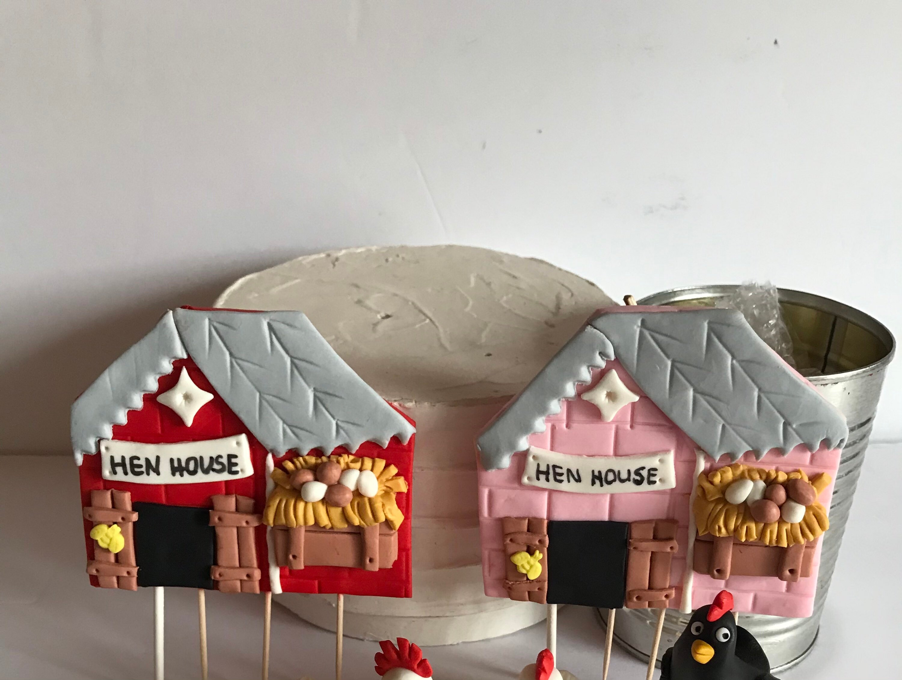 Fondant Chicken Coop Cake Decoration Retirement Party Birthday Etsy
