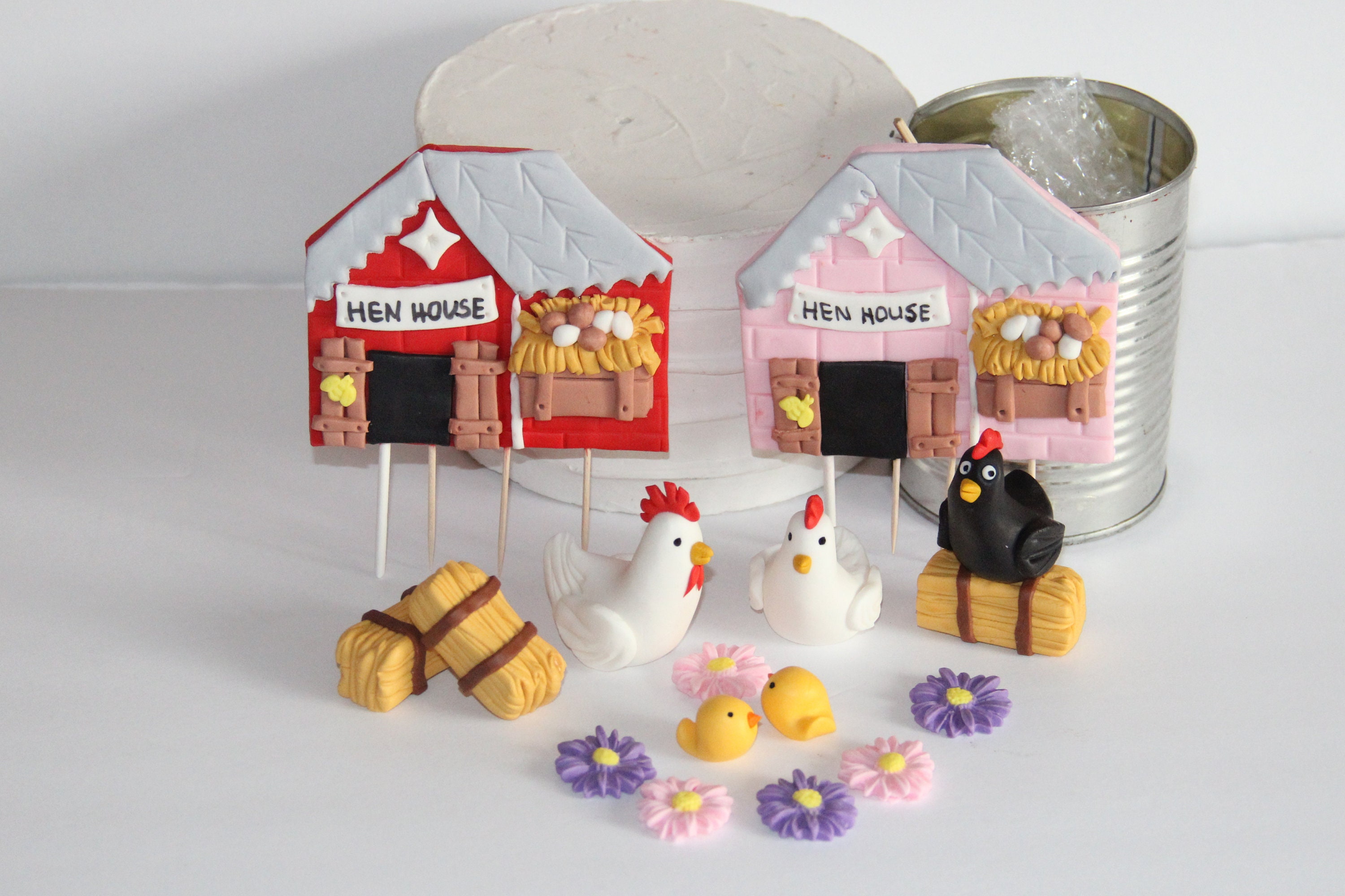 Fondant Chicken Coop Hen House Cake Decoration Etsy