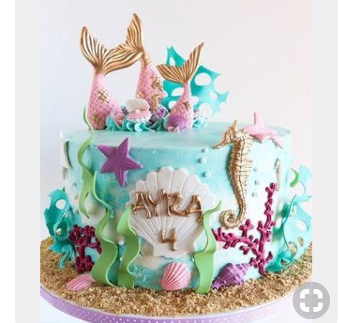 Fondant Under the Sea Cake Topper Decoration Shells Mermaid - Etsy