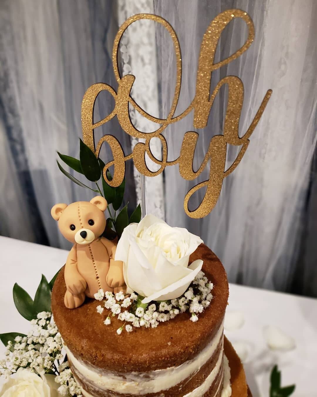 Fondant Teddy Bears Baby Shower Cake Topper Welcome Baby First Birthday ...