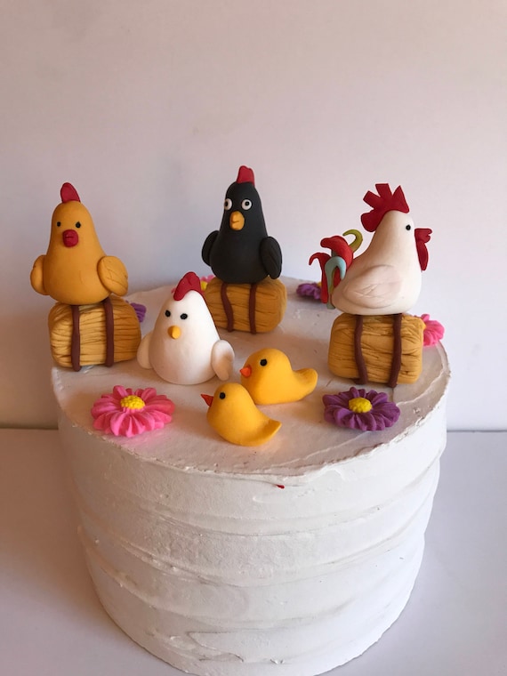 Fondant Chicken Coop Cake Decoration Retirement Party Birthday Etsy