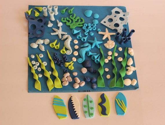 Fondant Under The Sea Cake Toppers Or Surfboards Decoration Etsy
