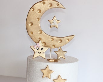 Fondant Nursery Rhyme Twinkle Twinkle Little Star and a Moon Cake topper