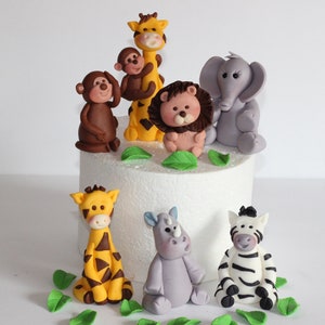 Fondant Safari Animals Elephant Lion Zebra Hippo Monkey Rhino Giraffe