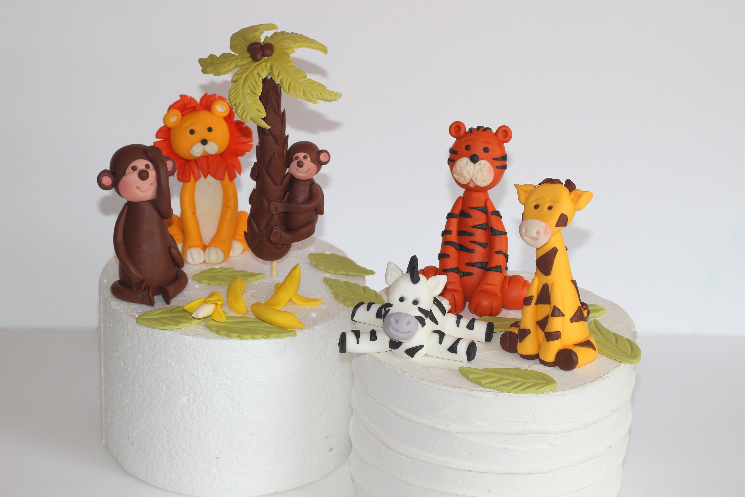 Fondant Safari Animals Cake Topper Set: Lion, Zebra, Hippo, Monkey - Etsy