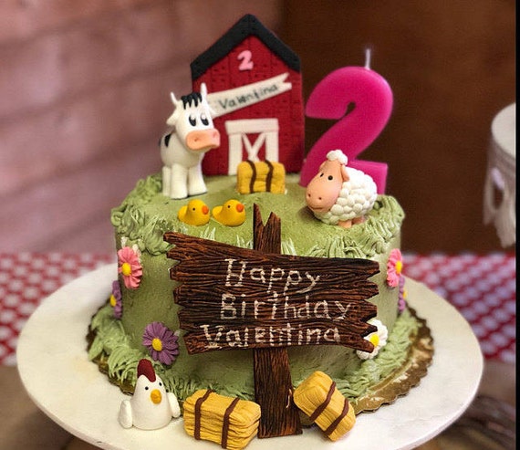 Fondant Ferme Animaux Gateau Decoration Kit Vache Ane Mouton Etsy France