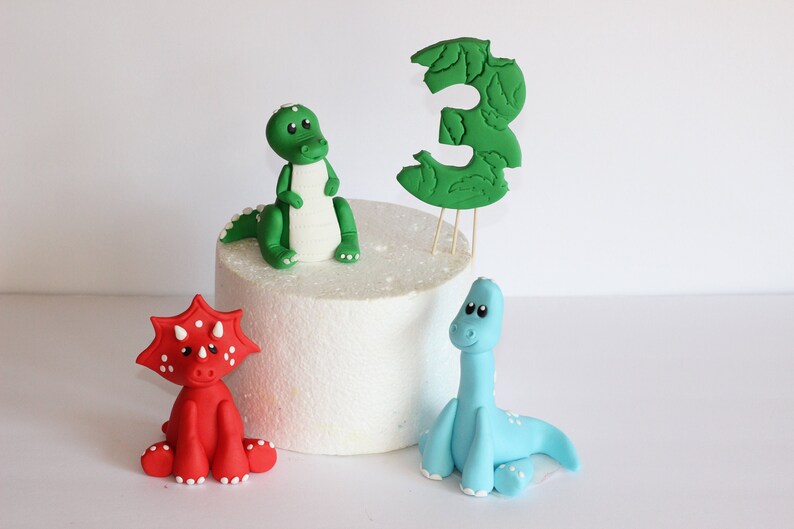 Fondant Dinosaurs Cake Toppers Etsy