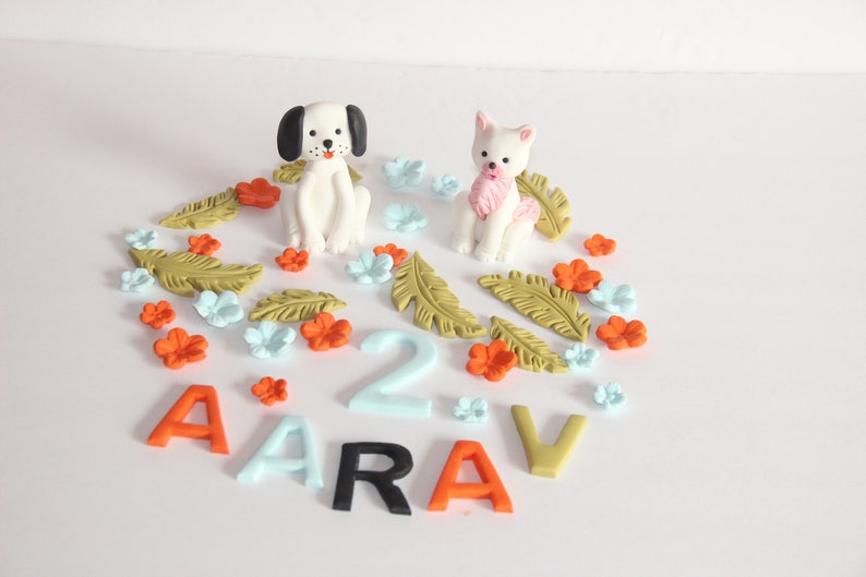 Arav Topper Fondant Puppy and Kitten Cake Toppers Puppy Party - Etsy