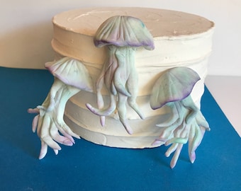 Fondant Jellyfish Diver Octopus Seahorses Underwater Exploration Fondant Decoration Sugar Cake Topper Ocean Theme