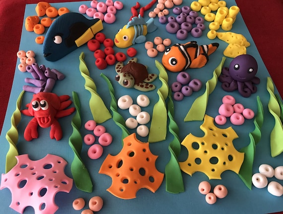 Fondant Under the Sea Kit Edible Sugar Cake Cupcake Topper - Etsy