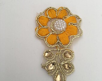Designer flower Applique,Craft Patches,Supplies,Dress Decor,fabric embroidered,thread Appliques,Multicolor Craft Patch,Patches By 2 Pcs