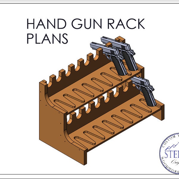 Gun Rack Plan SVG, Pistol, Wall Hanging, Woodworking, Blue Prints, Holster, Ammo, Shelf, Vector, Laser Engraving, CNC, Cricut, Glowforge