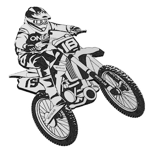 Dirt Bike SVG, Motocross, Moto, Pilota, Pilota, Yamaha, Kawasaki, Honda, Vettore, Incisione Laser, CNC, Cricut, Glowforge