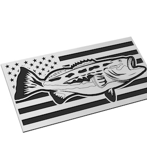 Large Mouth Bass American Flag Sign SVG, USA, Fishing, Patriot, veteran, military, Country,  Vector, Laser Engraving, CNC, Cricut, Glowforge