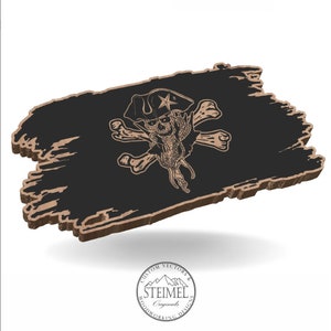 Heavy Tattered Jolly Roger Pirate Flag, Jolly Roger, Pirate, American Flag, Crossbones SVG, Laser Engraving, CNC, Cricut