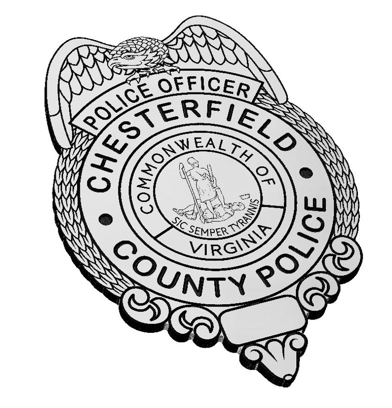 Chesterfield County Virginia Police Officer Badge SVG Law Etsy