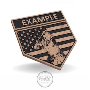 Home Plate American Flag Baseball Batter SVG, Vector, Laser Engraving, CNC, Cricut