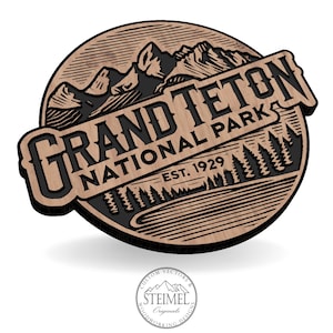 Grand Teton National Park Schild, Nationalpark, Grand Teton, Wildnis, Tiere, Natur, 1929, SVG, Lasergravur, CNC, Cricut