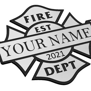 Croce maltese personalizzata SVG, Vigili del Fuoco, Soccorritori, Targhetta, modello, Pompiere, Vettore, Incisione laser, CNC, Cricut, Glowforge