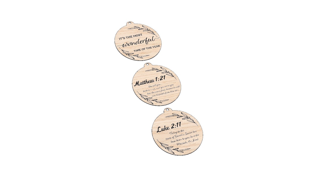Christmas Bible Verse Ornaments SVG, Laser Cut Files - Etsy
