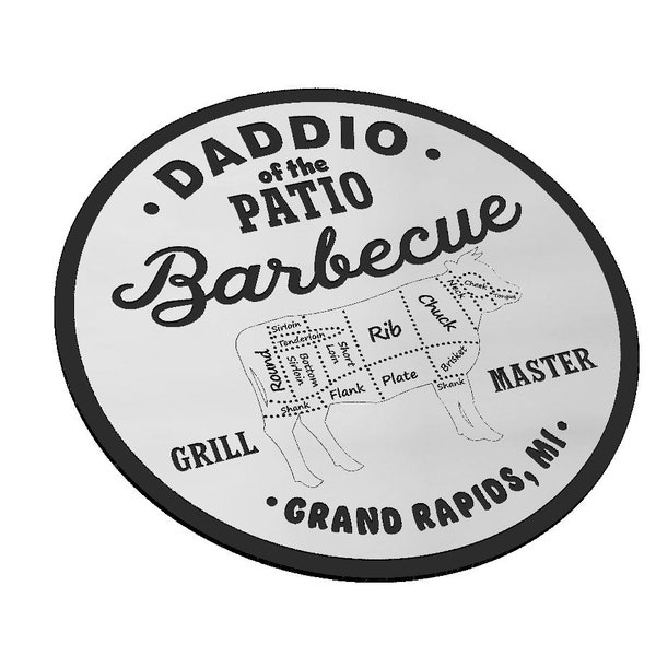Daddio of the Patio BBQ Sign SVG, Grill Master, Barbeque, Dad, Fathers Day, smoking, Vector, Laser Engraving, CNC, Cricut, Glowforge