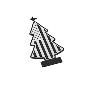 American Flag Christmas Tree SVG, Holiday, USA, Christian,  Winter, United States, Vector, Laser Engraving, CNC, Cricut, Glowforge