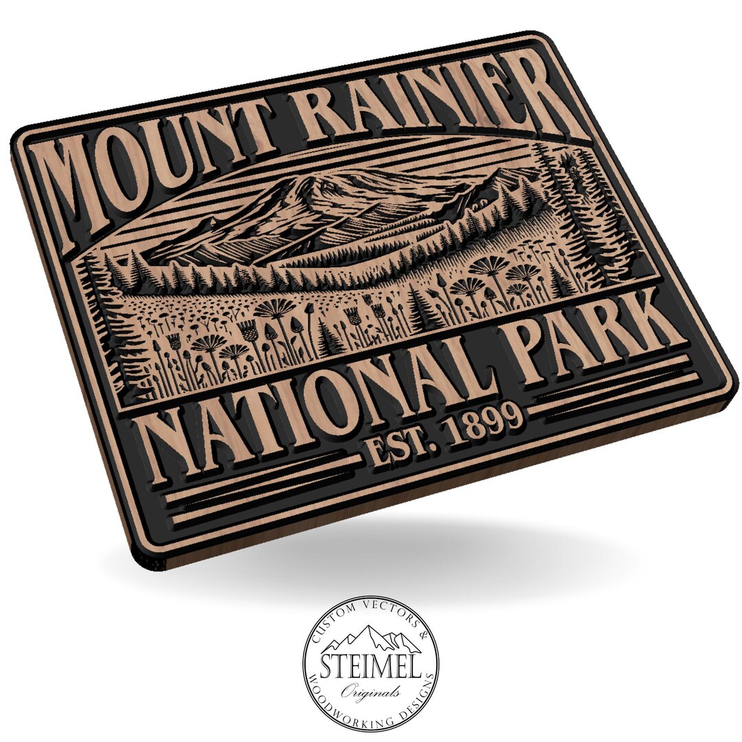 Mount Rainier National Park Sign, Laser Cut SVG File (CNC, Cricut) - Etsy