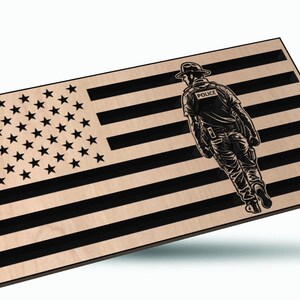 Police Ranger American Flag Render, USA, America, Police, Blue Collar, Laser Engraving, CNC, Cricut